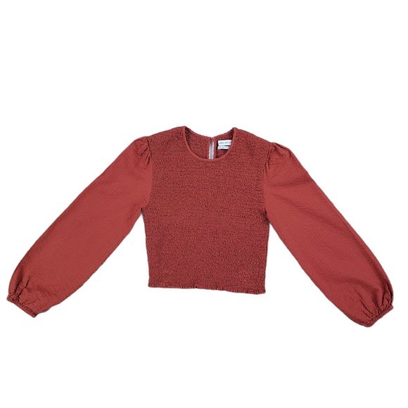 Urban Outfitters Crop Ruched Bell Sleeve Top Small
